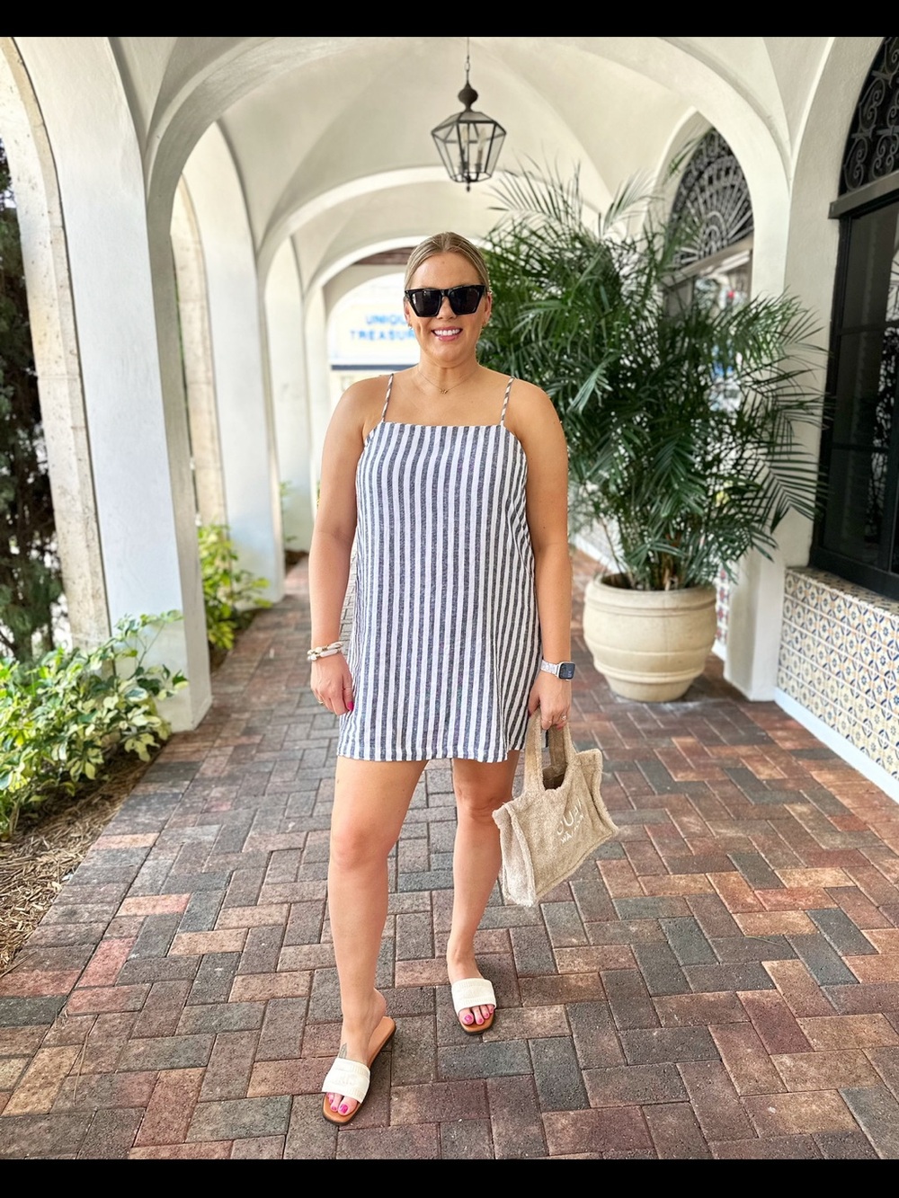 Striped Blue/White mini dress